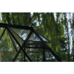 HALLS szklarnia ogrodowa ICON 6 (4,9 m2; 1,93 x 2,55 m) czarna, szkło hartowane + baza